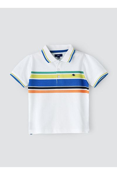 Basicxx Boys' Multicolour Striped Cotton Polo Shirt