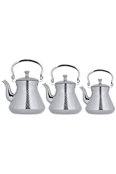 ALSAIF 1.2/1.6/2.0 oz Saif Kettle Set Durable and elegant, perfect for heating and serving water or tea Chrome color