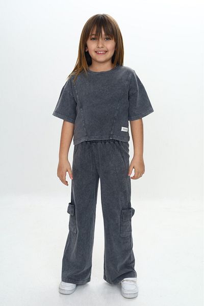 Toontoy Girl's Washable Crop Tracksuit Set