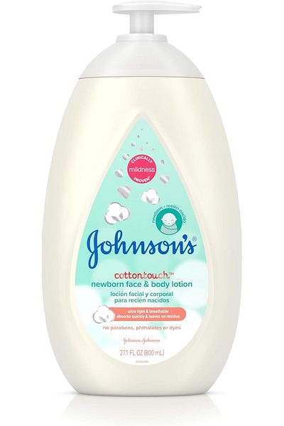 Johnson's لوشن الوجه والجسم من بيبي كوتون تاتش للأطفال حديثي الولادة، 27.1 أونصة سائلة