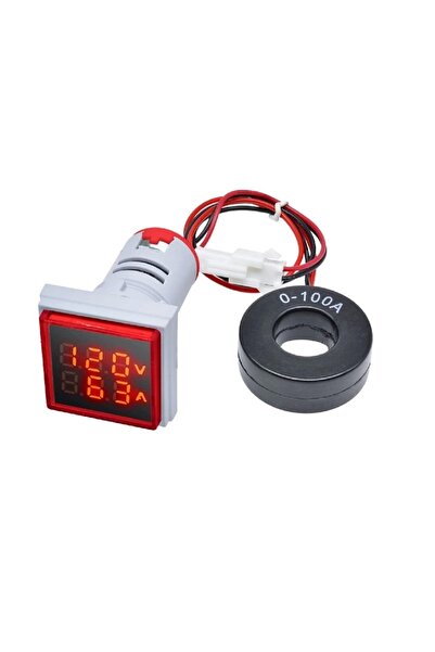 Genel Markalar Ac 20-500v 100a Kare Dijital Voltmetre Ampermetre 220v Kırmızı...