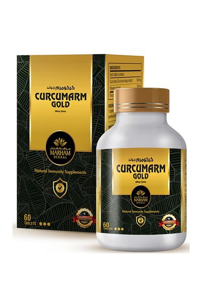 Marham Herbal Curcumarm Gold 500mg Tablet: Natural Immunity Supplements - Boost Your Immune System | 60 Tablets