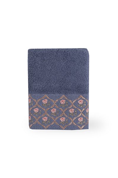 Minteks Prosop de mână și față albastru Rosetta brodat 50x90 - Minteks Home