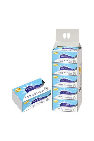 Ace Sabaah Soft Facial Tissues 540 White Sheets X 3 ply, Pack of 5