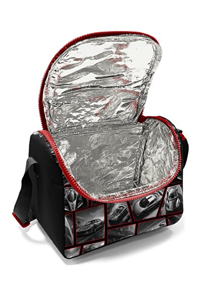 Coral High Kids Siyah Kırmızı Araba Desenli 3 lü Okul Çanta Seti SET0114429