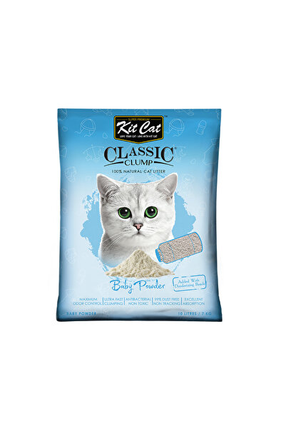 Kit Cat رمل كت كات الكلاسيكي (كلمب) 10لتر رائحة بيبي باودر