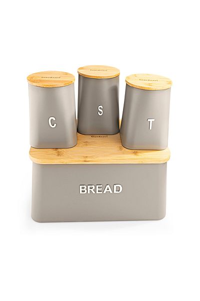 Bambum Tortino Spice Rack Bread Storage Container with Bamboo Lid