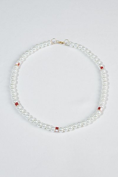 SHERIN Pearl with Red Charm Detail