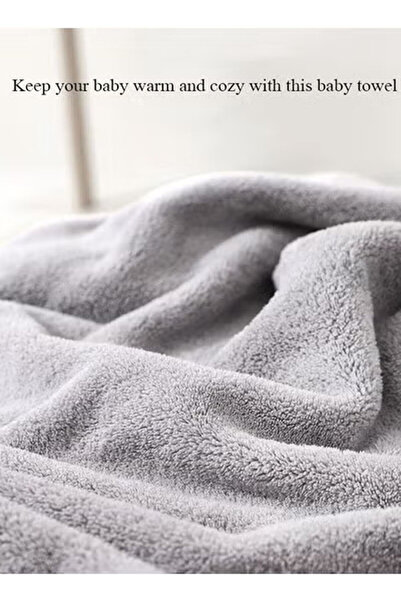 Generic 0.8m White Open-eyed Bear Children's Towel Cloak Quick-drying Coral Velvet Robe Cartoon Cape