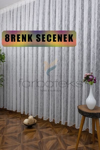 farbateks Broken Glass Sports Tulle Curtain 3 Layers Pleated Tulle Curtain