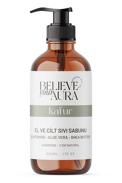 Believe Your Aura E-Vitamin Camphor Oil Liquid Soap with Aloe Vera and Shea Butter - 500 ml
