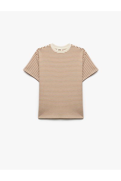 Koton Cotton Short Sleeve Crew Neck Stripe T-Shirt