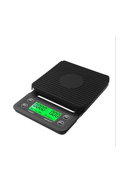 COOYA Electronic LCD Digital Kitchen Food Scale, with Timer, for Coffee Weighing (Black)