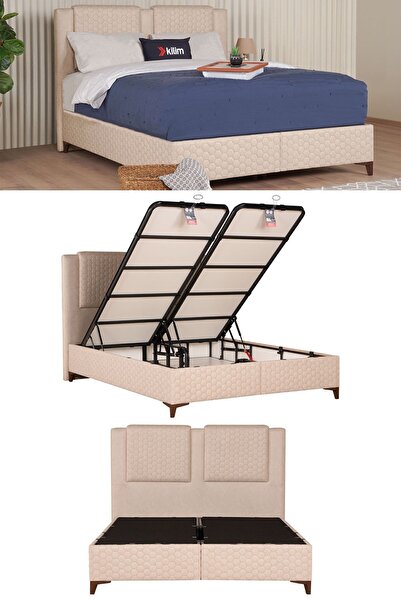 Kilim Mobilya Ortopedia Sandıklı Baza Başlık Seti Krem (YATAK DAHİL DEĞİLDİR)