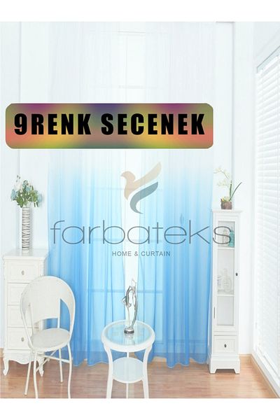 farbateks أبيض أزرق اللون انتقالي تول التدرج انتقالي تول 3 طبقات مطوي