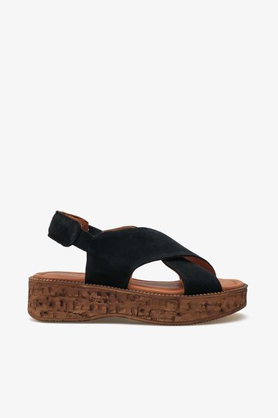 Zeyn 8154 Women's Genuine Leather Wedge Heeled Sandals