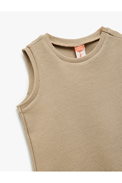 Koton Bisiklet Yaka Kolsuz Dokulu Pamuklu Basic Atlet