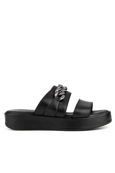 Muya Braska 35256 Genuine Leather Women's Slippers