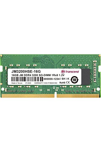 Transcend Memorie laptop Transcend 16GB DDR4, 3200MHz, CL22, 1.2v