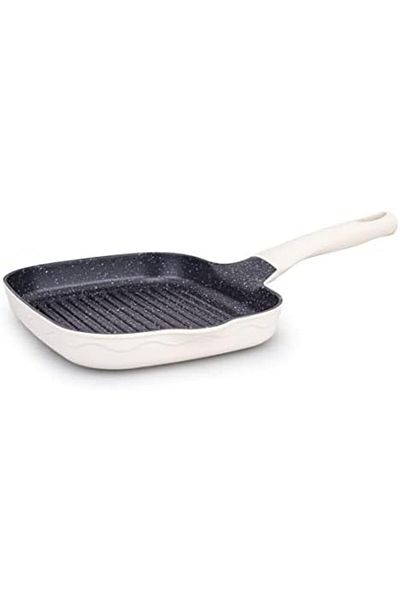 ALSAIF Aluminum Non-Stick Frying Pan - Size: 24 cm, Color: Pearl White Gradient