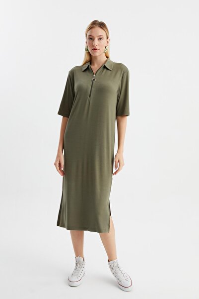 ALEXANDERGARDI Φόρεμα με ριμπ φερμουάρ με γιακά πουκάμισο (B23-00108)