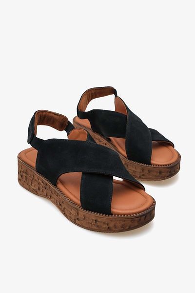 Zeyn 8154 Women's Genuine Leather Wedge Heeled Sandals