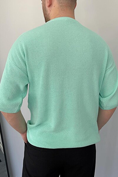 VİP LOKAL Πλεκτό μπλουζάκι Mint Green Oversize
