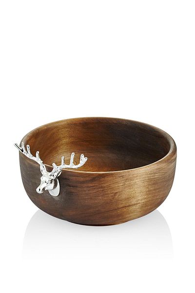 SETABIANCA Seta Deer Figured Wooden Plate Silver 25*22*12 cm
