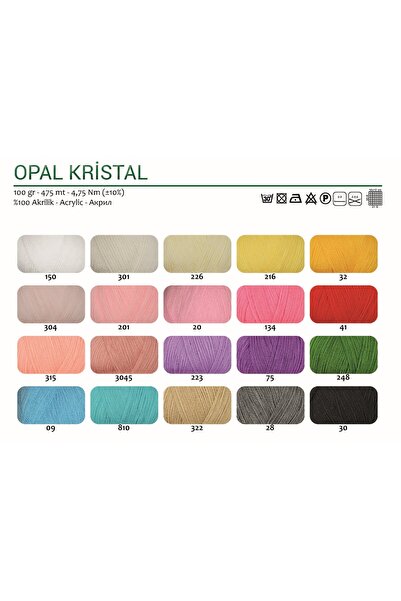 OPAL Kristal Lif El Örgü Ipi No:45 Açık Turkuaz Kristal Lif Sabunluk Kese Örg...
