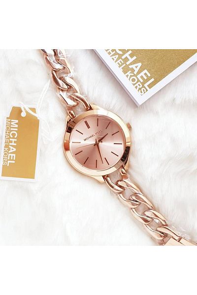 Michael Kors For Women Rose Gold Dial Stainless Steel Band Watch - MK3223