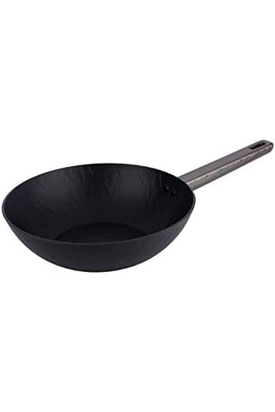 ALSAIF Rock Stone Non-stick Frying Pan Open, 28 Cm, Black, Aluminum By Amer Cook