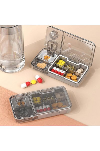COOYA 3 in 1 Medicine Case,apable of Crushing and Cutting Broken Pills,for Storing Cutting Pills Vitamins