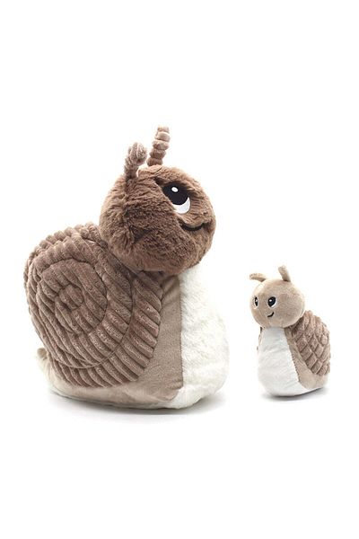 les deglingos SPEEDOU THE SNAIL MUM & BABY BROWN
