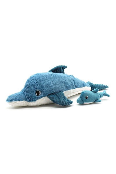 les deglingos PTIPOTOS THE DOLPHIN MOM & BABY BLUE