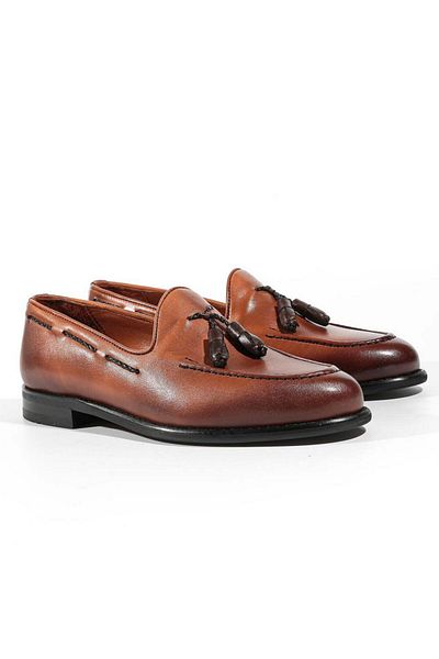 TETRİ Antique Model Genuine Leather Men's Brown Loafer - Men's Shoes