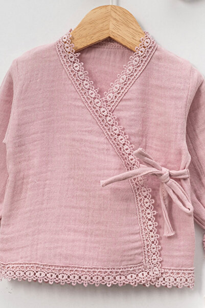 Riffy Baby Fisto detaylı Kravize model Müslin Hastane çıkışı 3lü Set