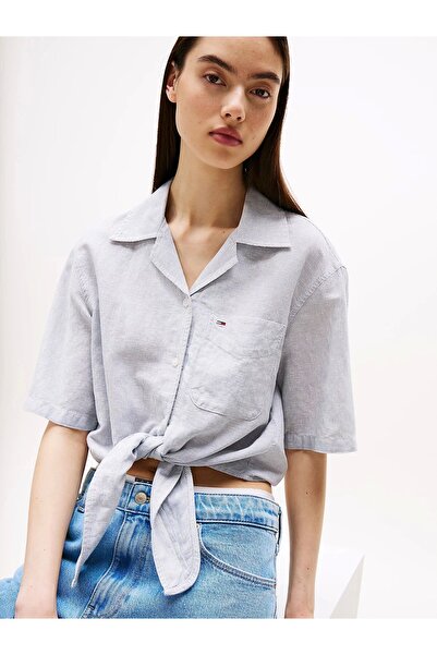 Tommy Hilfiger TJW CRP LINEN SS SHIRT Kadın Gömlek DW0DW202860A8