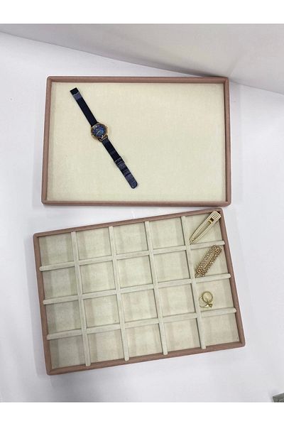 MeGass Dekor Domestic Production Double Team Service Display Table - 20 Compartments Necklace Ring Display Table