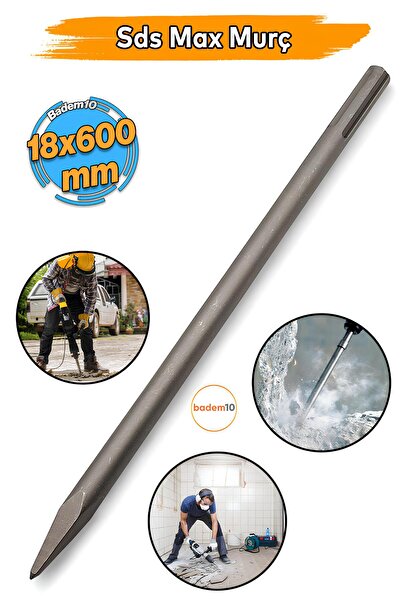 Badem10 Murç Düz Uç Kırıcı Keski Beton Kaya Taş Maden Delici Hilti Ucu 1.8 cm...