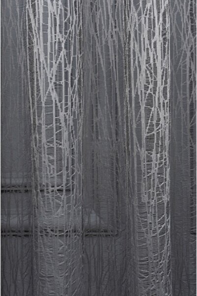 farbateks Anthracite Glass Broken 3 Layers Pleated Tulle Curtain