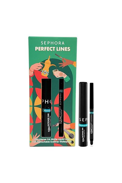 SEPHORA Perfect Lines Eyeliner Set Long-Wear, Smudge-Proof Pencil & Liquid Liners for Precision