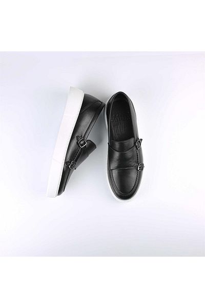 TETRİ Maro Model Genuine Leather Men's Black Loafer