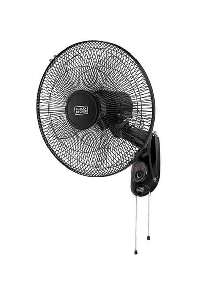 Black&Decker مروحة حائط بلاك+ديكر 55 واط 16 بوصة 3 سرعات، 55 واط أسود - FW1620-B5