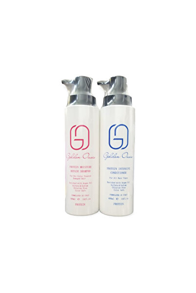 GOLDEN OASIS شامبو العناية اليومية 400 مل وبلسم 400 مل بعد البروتين والكيراتين