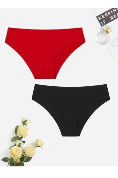 Genel Markalar Kadın Siyah Küloş Şort Etek altı lazer kesim iz yapmaz slip 2 ...