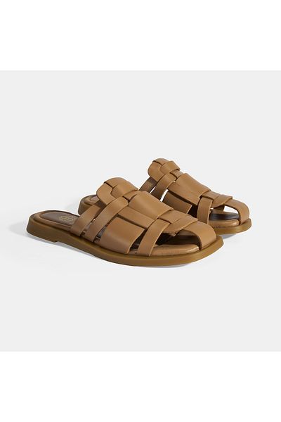 Desa Women's Tan Leather Slippers