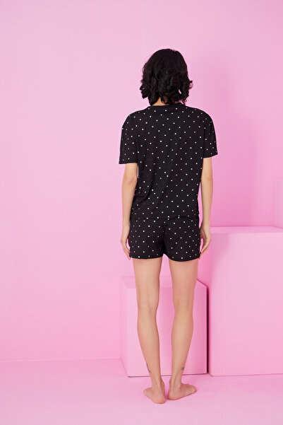 Siyah İnci чорне серце з тисненням Шорти з трикотажу 7847