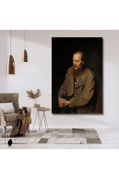 GAAGART Tekli Dikey Kanvas Duvar Tablosu Dostoyevski Portre