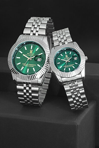 Zzla 2 Piece Lover Set Stainless Ipc Plated Luxury Sports Metal Men's Wristwatch