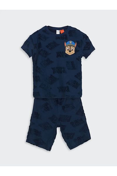 LC Waikiki Lcw Kids Indigo Paw Patrol Printed Boys T-Shirt and Shorts Pack of 2